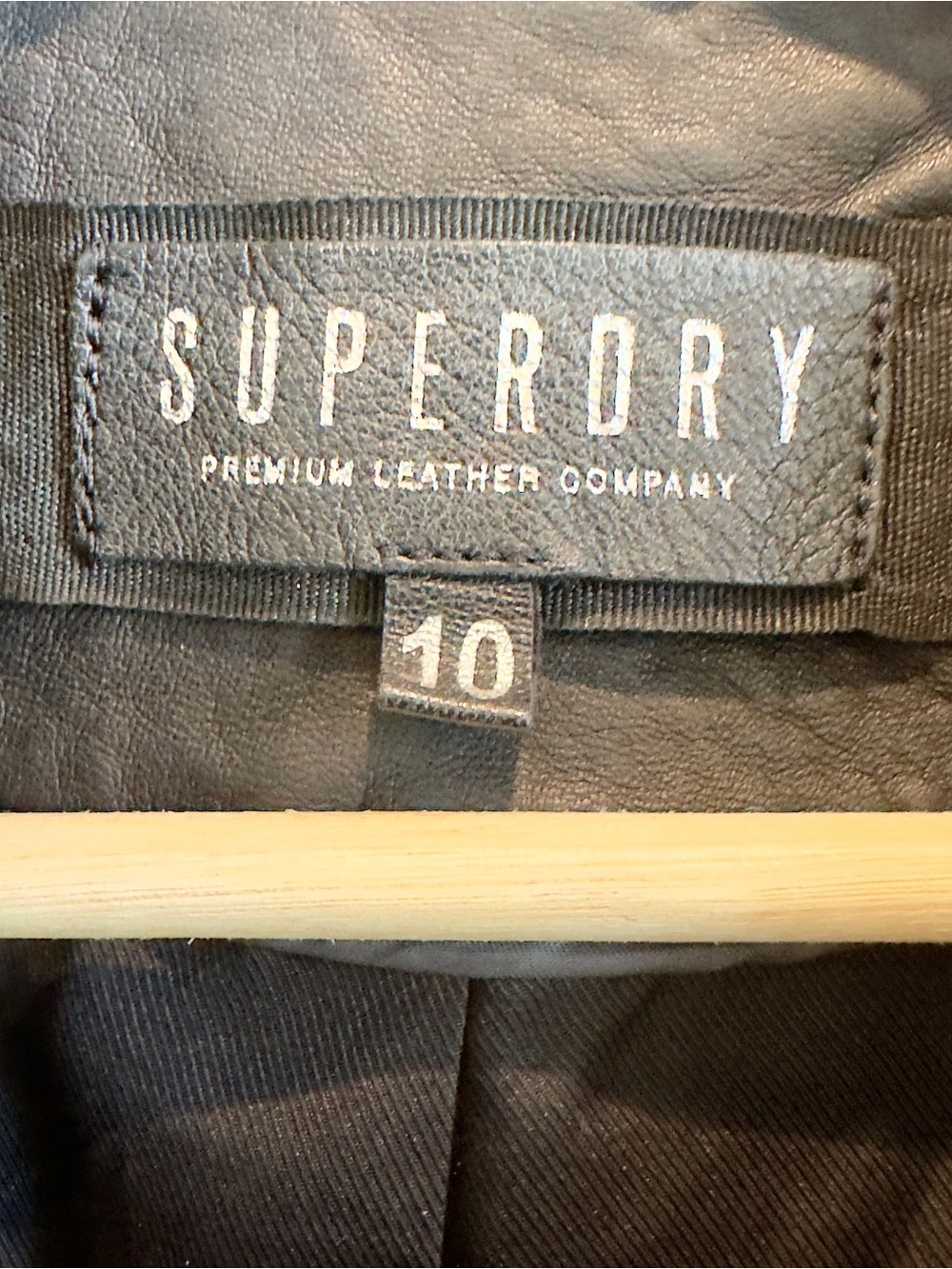 Superdry 100% Sheepskin Leather Moto Jacket Black Cropped Biker Women S - Picture 6 of 9
